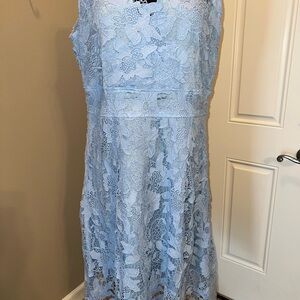 Elegant Light Blue Lace Dress